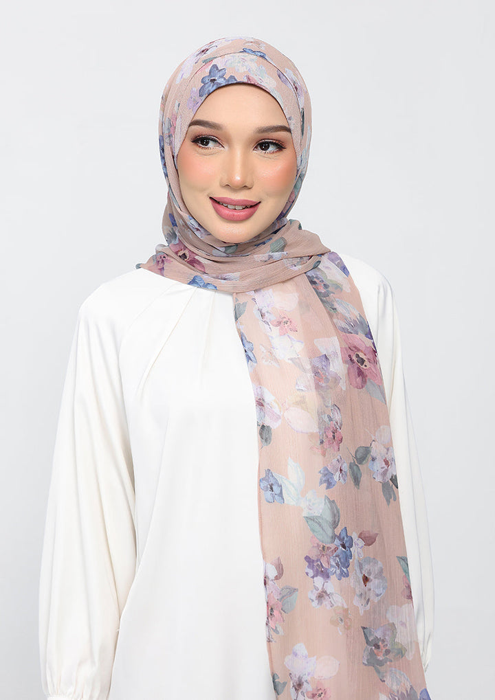 Garden Beige - Instant Hijab With Inner