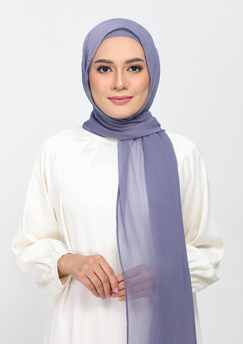 Crown Blue - Plain Crinkled Chiffon