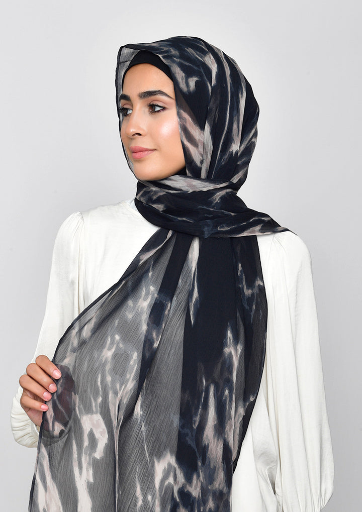 Black Marble Shawl with Inner