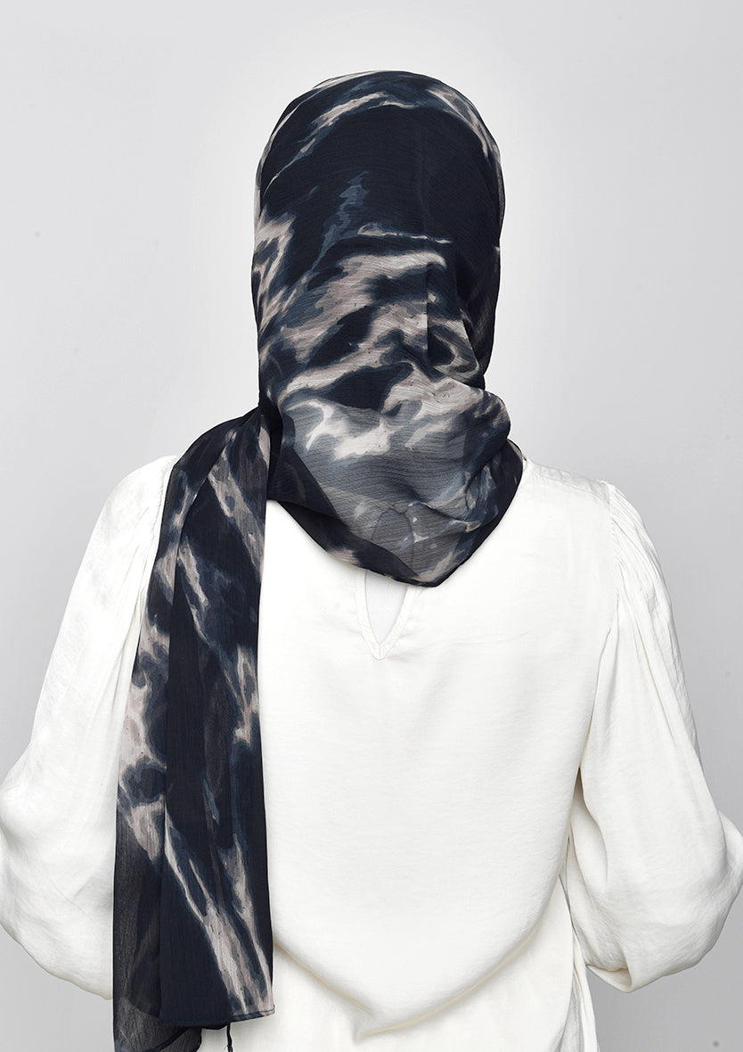 Black Marble Shawl with Inner