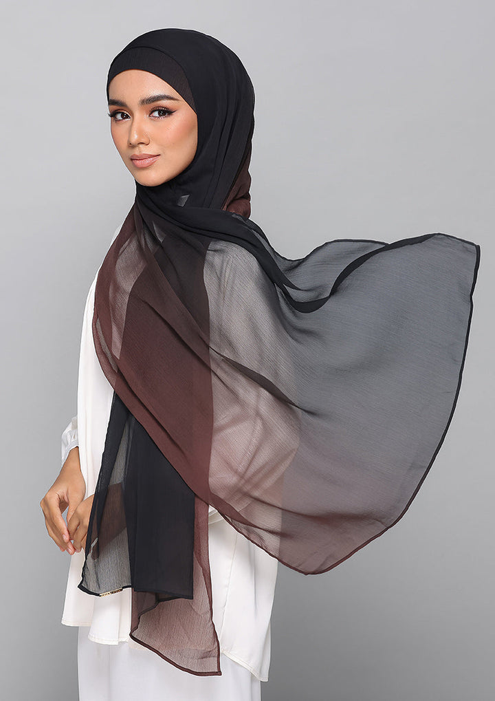 BrownBlack - Instant Hijab With Inner