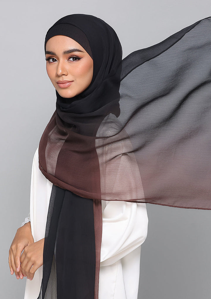 BrownBlack - Instant Hijab With Inner