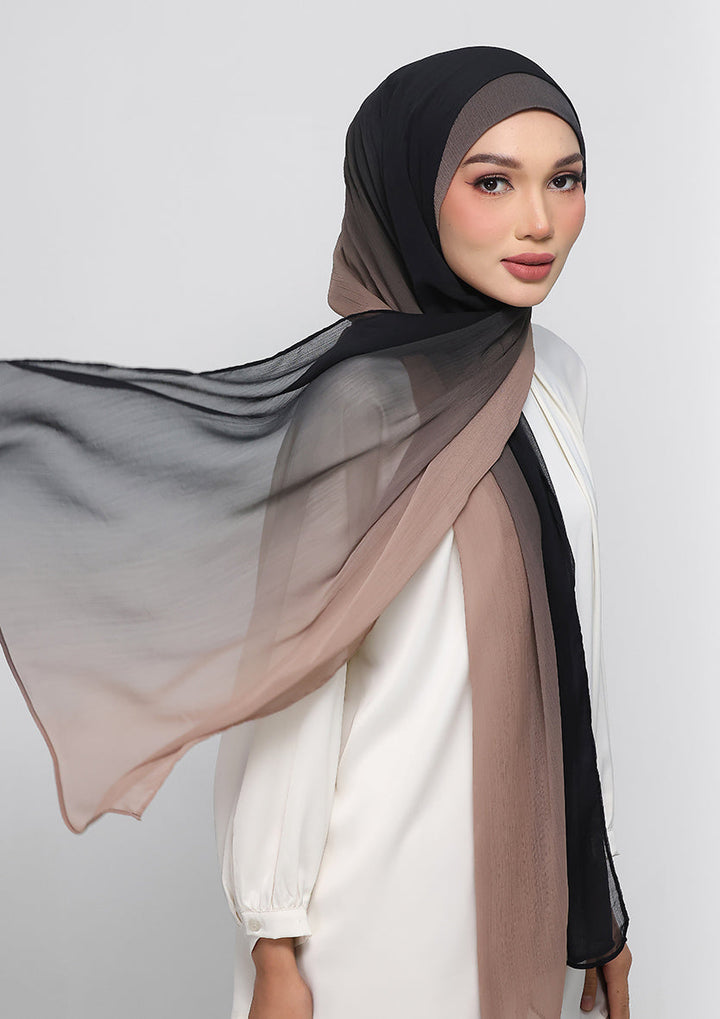 BlackGreige -  Instant Hijab With Inner