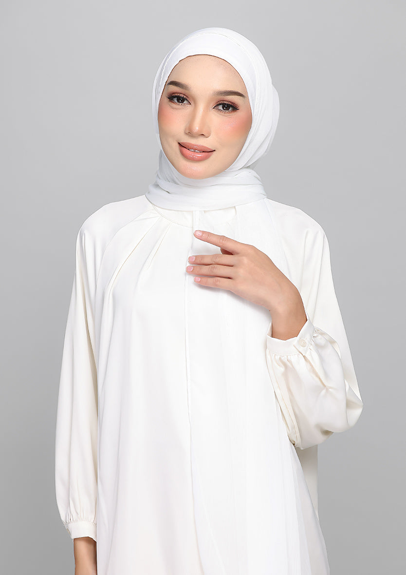 Bright white - BASICS Plain Lite Chiffon