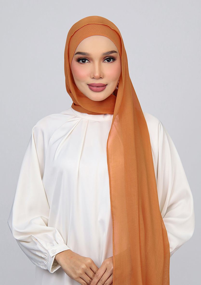 Leather Brown - Modal Woven Shawl Set with Inner