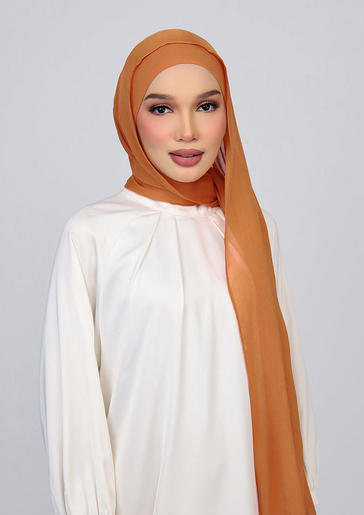 Leather Brown - Modal Woven Shawl Set with Inner