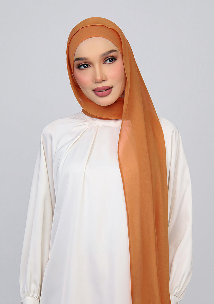 Leather Brown - Modal Woven Shawl Set with Inner