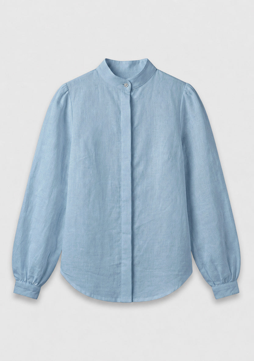 Capri Wrap Blouse - Baby Blue