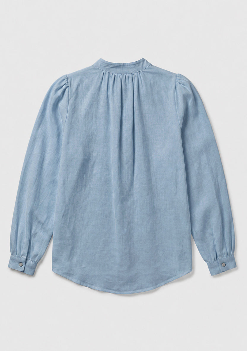 Capri Wrap Blouse - Baby Blue