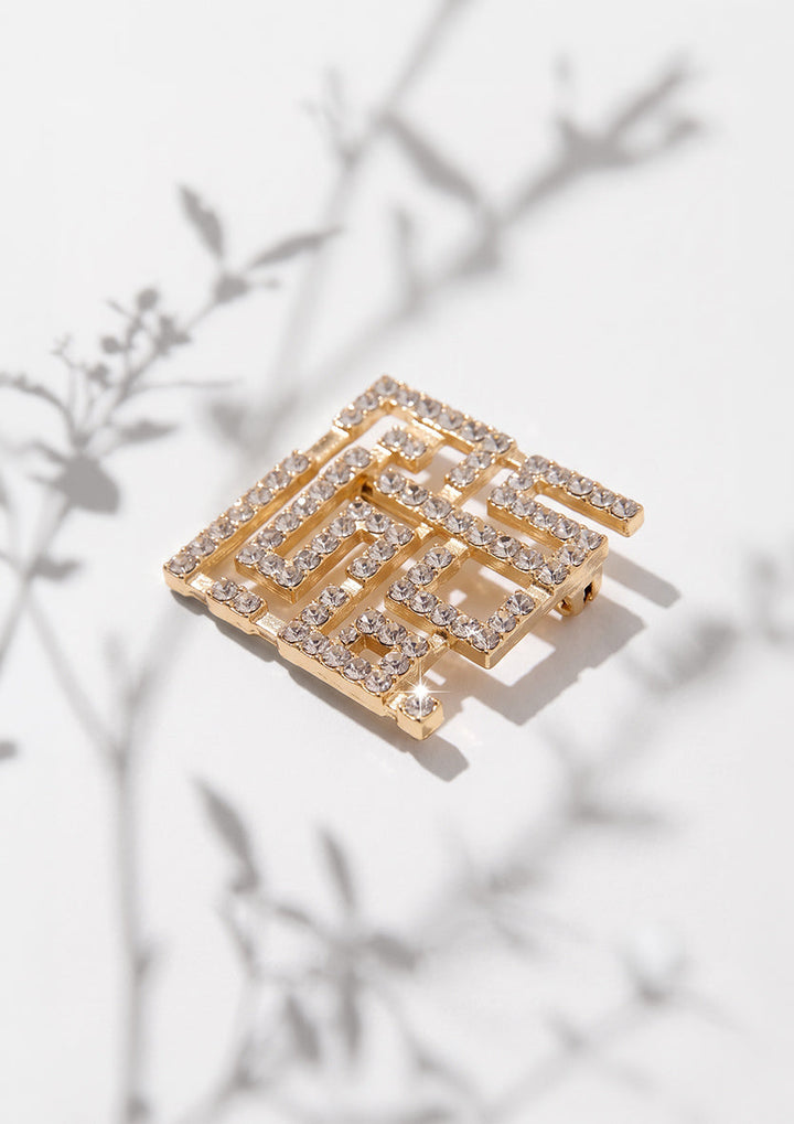 Crystal Monogram Brooch