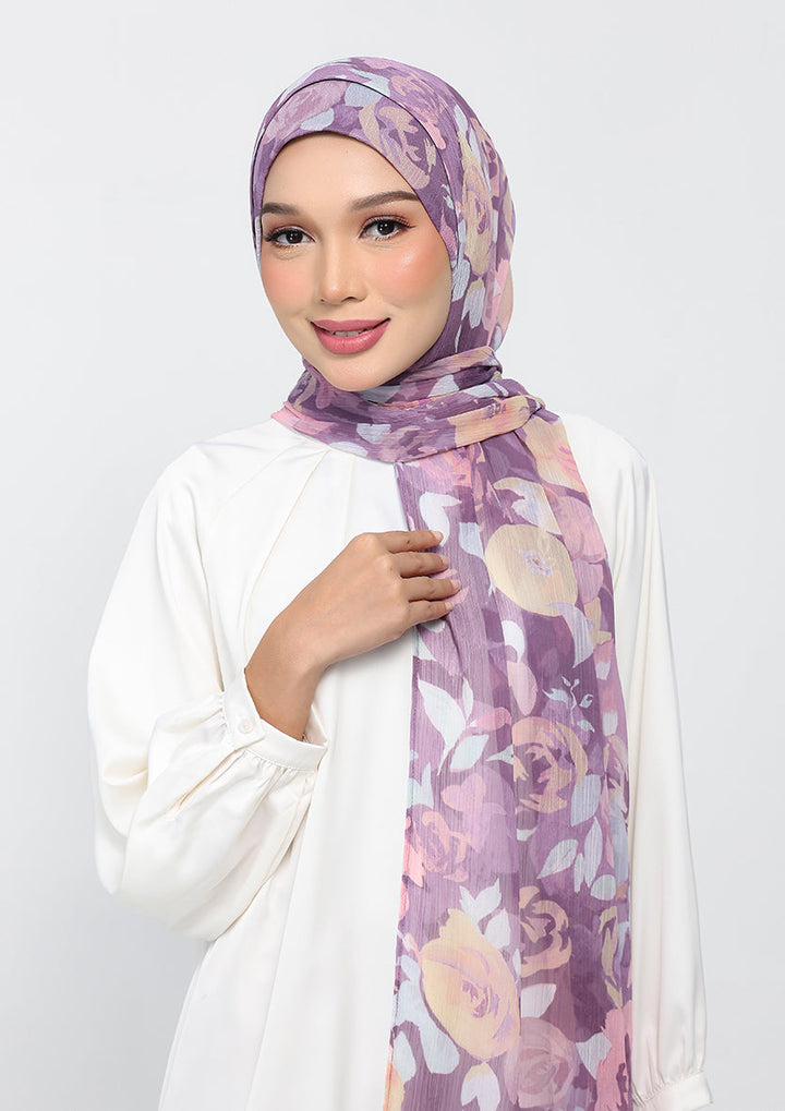 Bloomsy Mauve - Instant Hijab With Inner