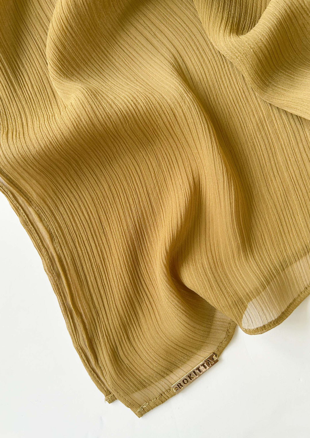 Bronze Mist - Plain Crinkled Chiffon