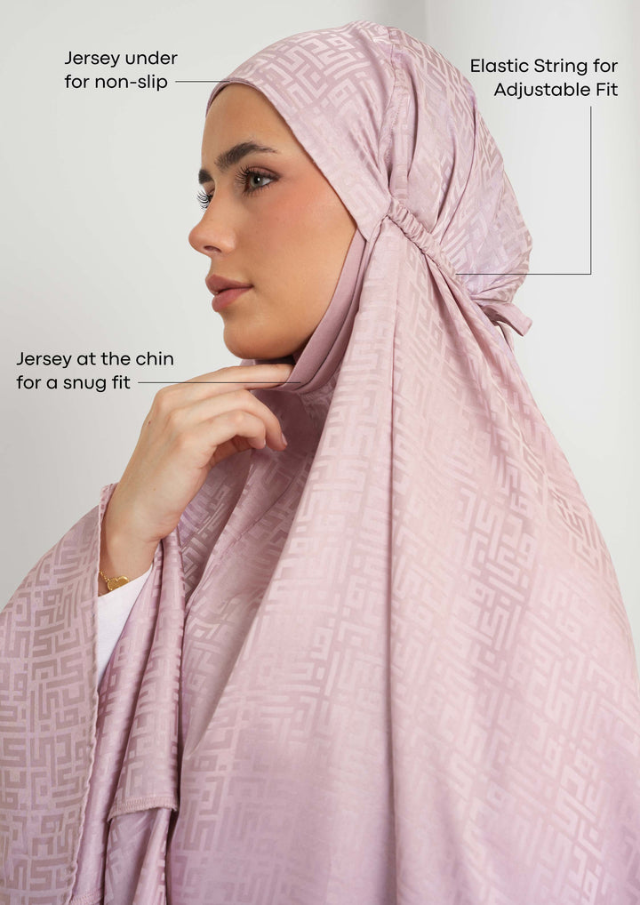 Monogram Lilac-Women prayer set-Plain Jacquard Satin