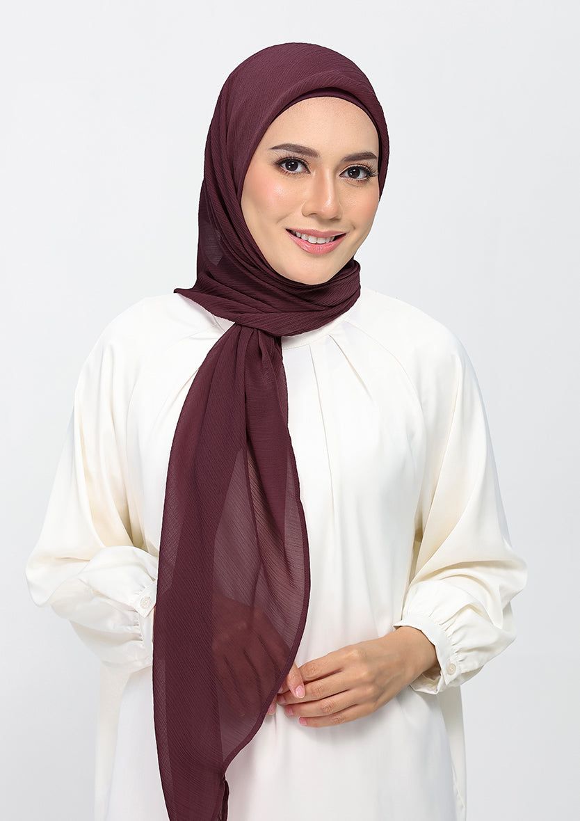 Fig - Plain Crinkled Chiffon