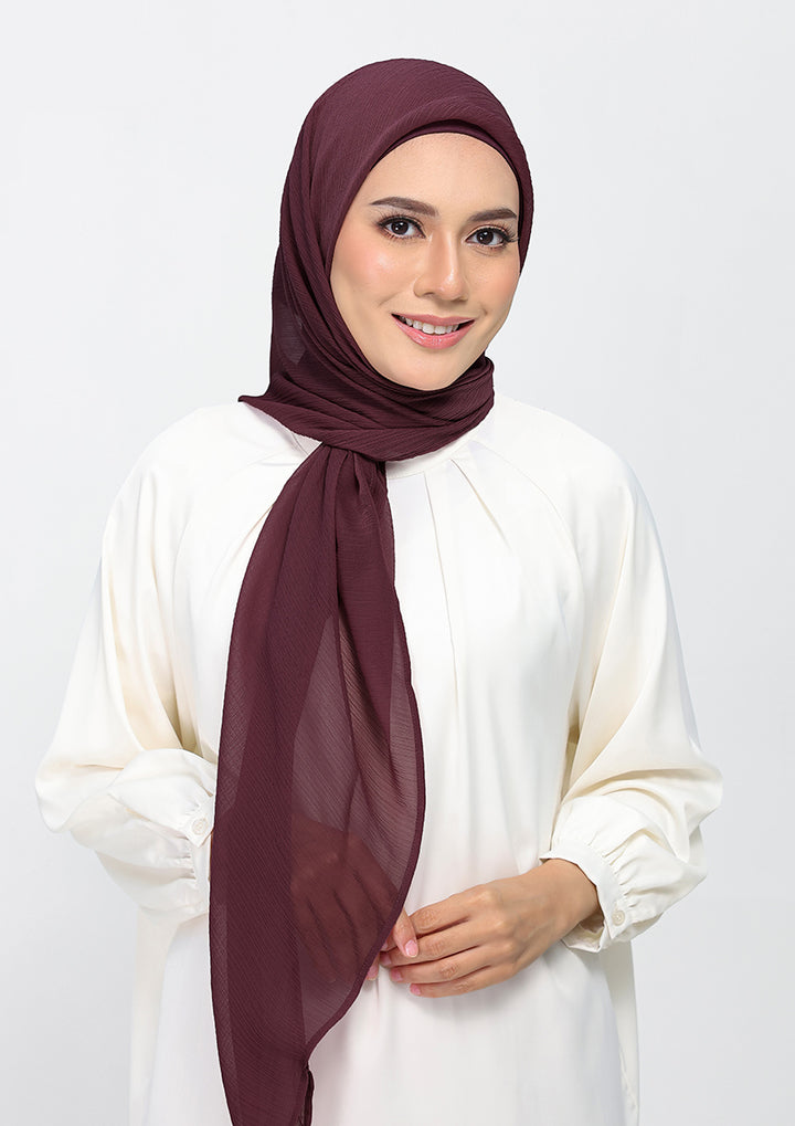 Fig - Plain Crinkled Chiffon