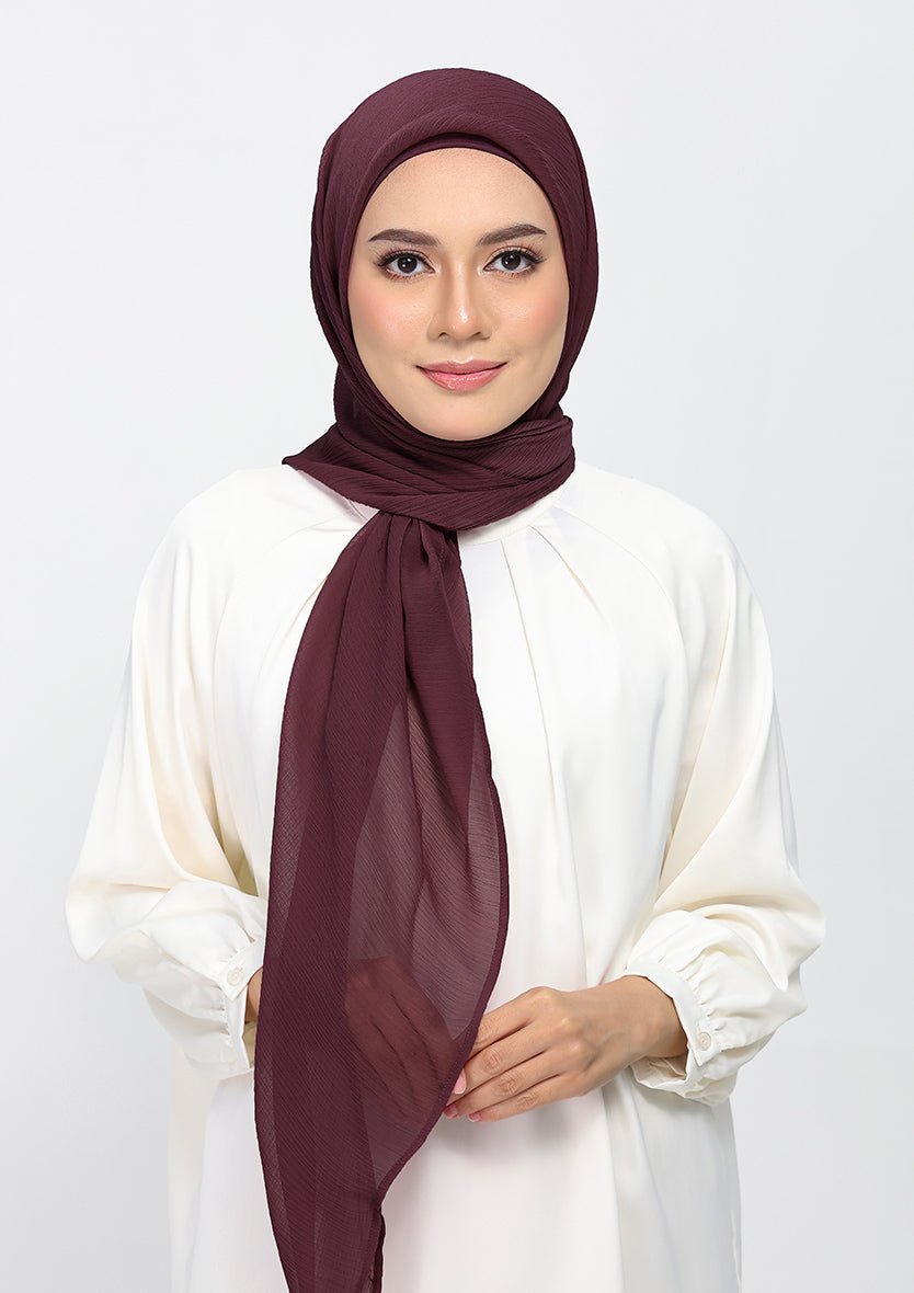 Fig - Plain Crinkled Chiffon