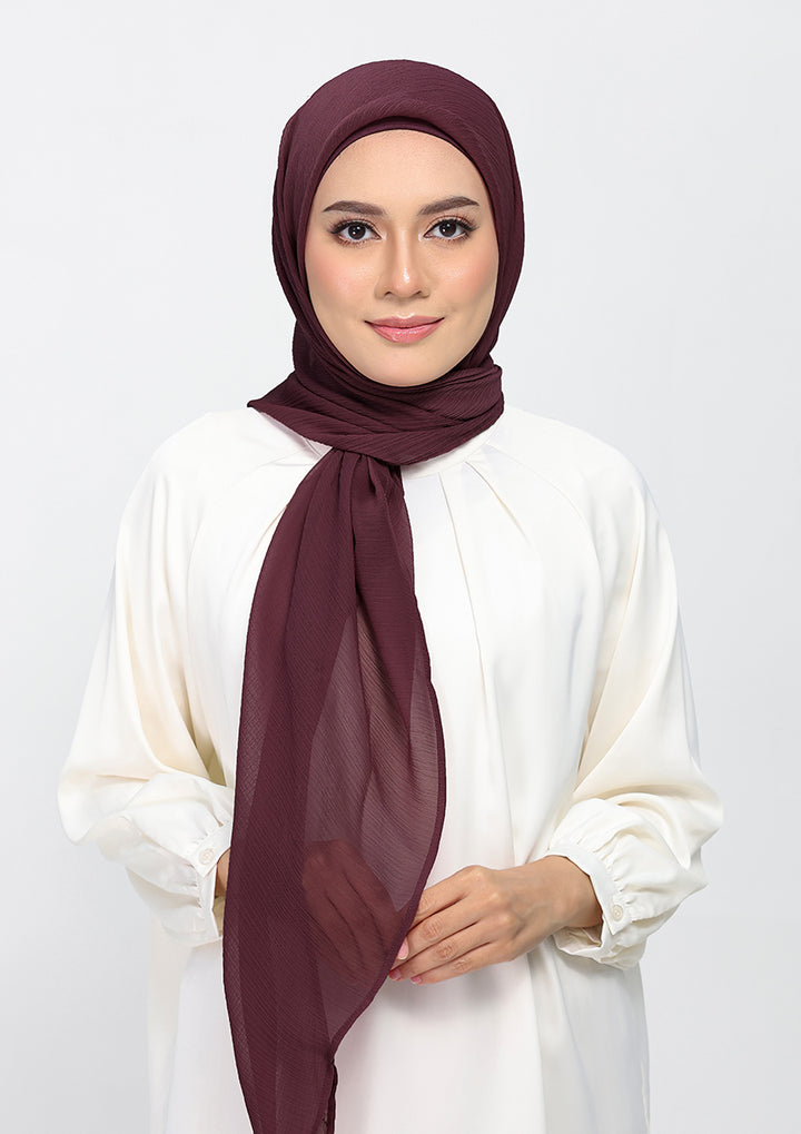 Fig - Plain Crinkled Chiffon