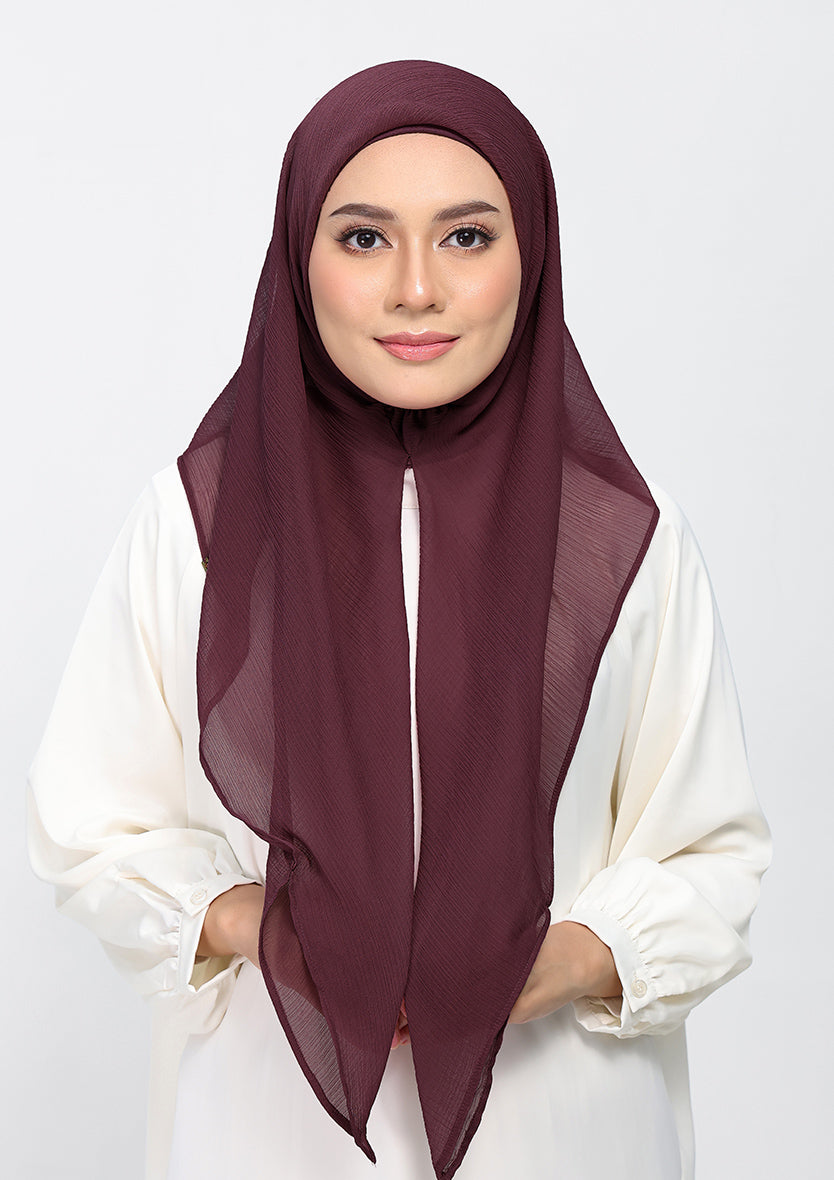 Fig - Plain Crinkled Chiffon