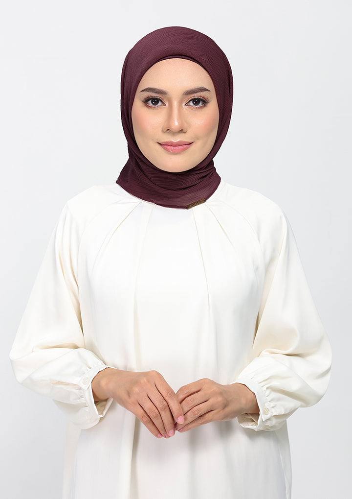 Fig - Plain Crinkled Chiffon