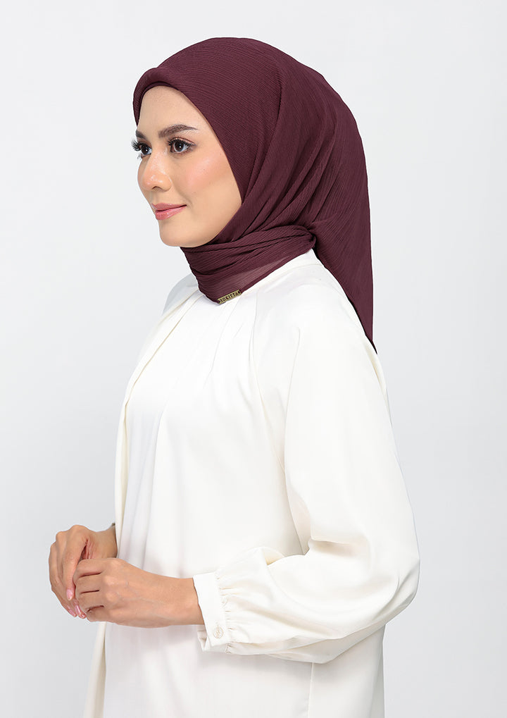 Fig - Plain Crinkled Chiffon