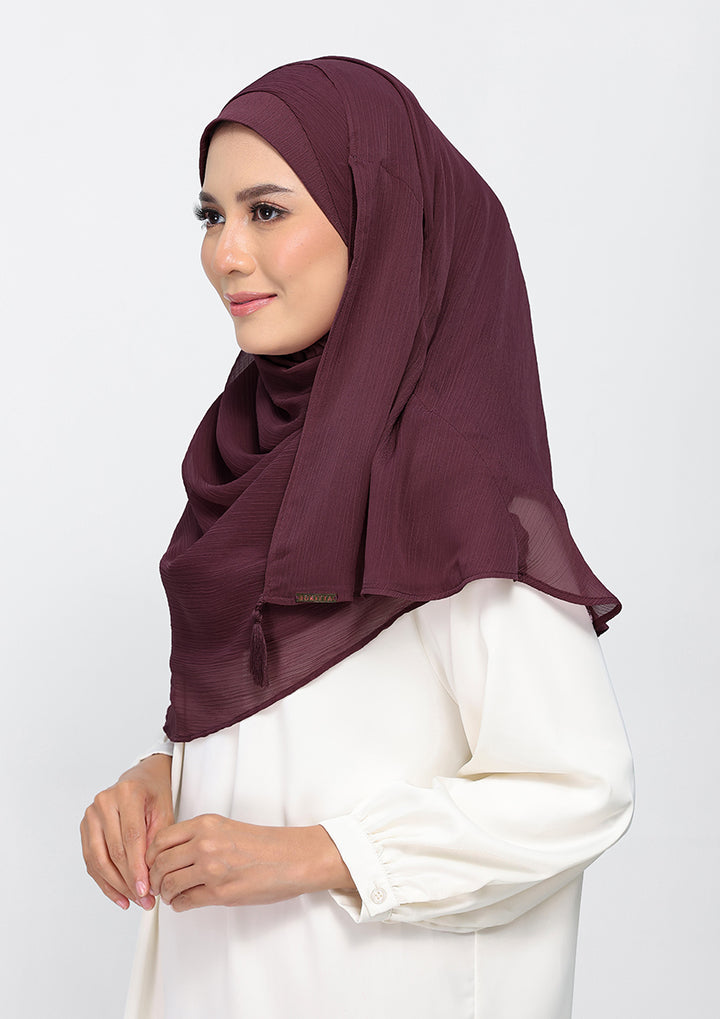 Fig - Plain Crinkled Chiffon