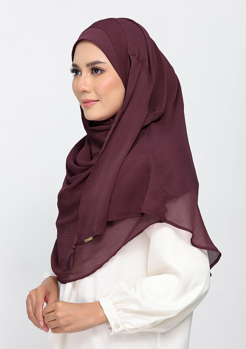 Fig - Plain Crinkled Chiffon