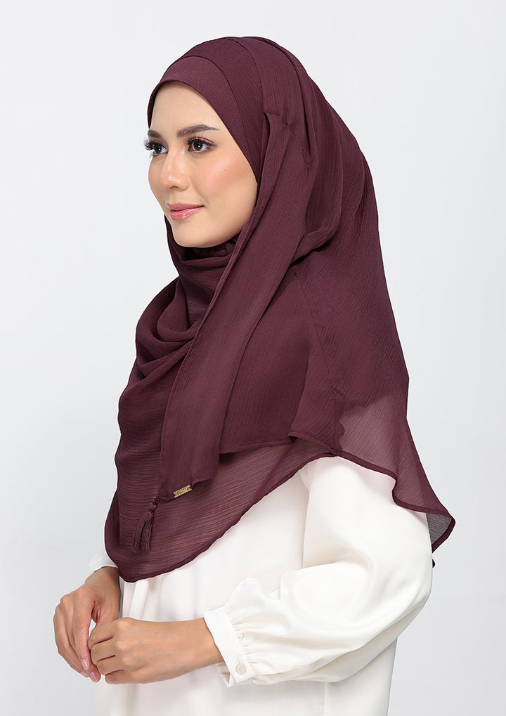 Fig - Plain Crinkled Chiffon