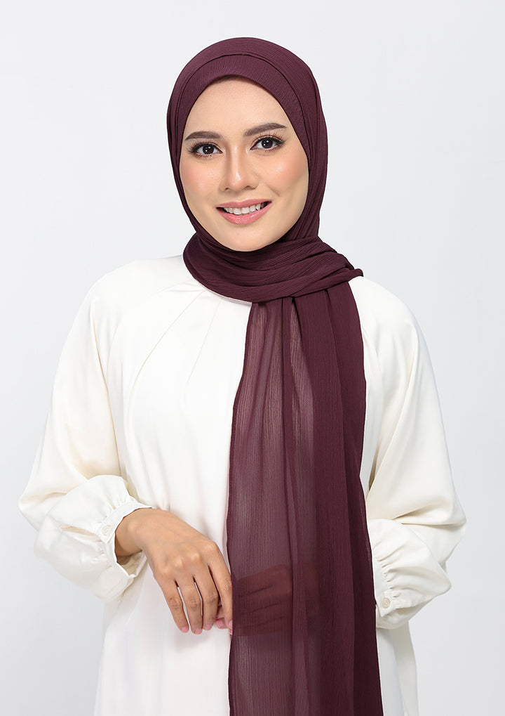 Fig - Plain Crinkled Chiffon