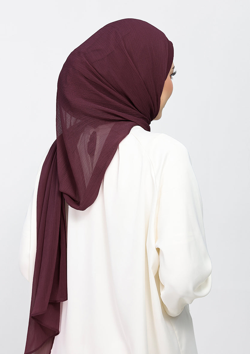 Fig - Plain Crinkled Chiffon