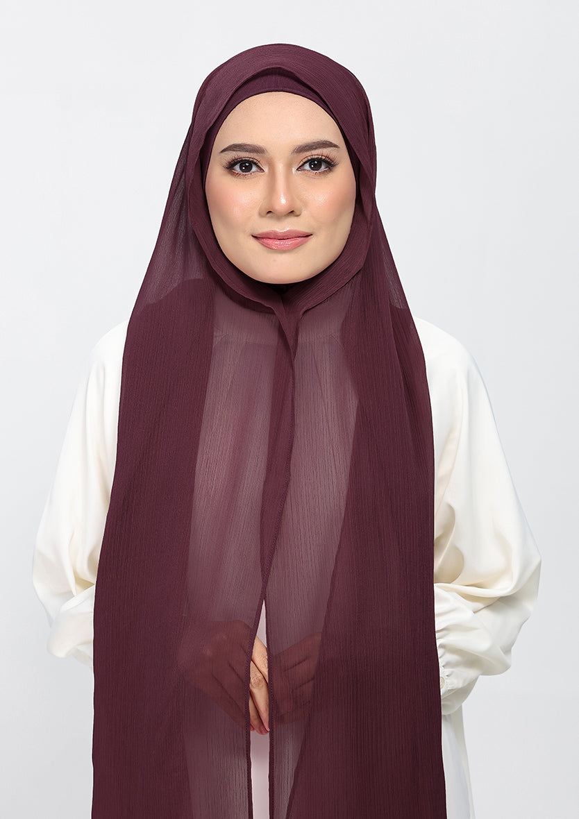 Fig - Plain Crinkled Chiffon