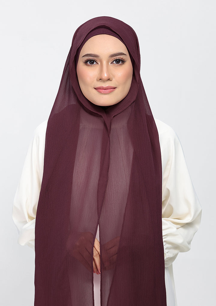 Fig - Plain Crinkled Chiffon