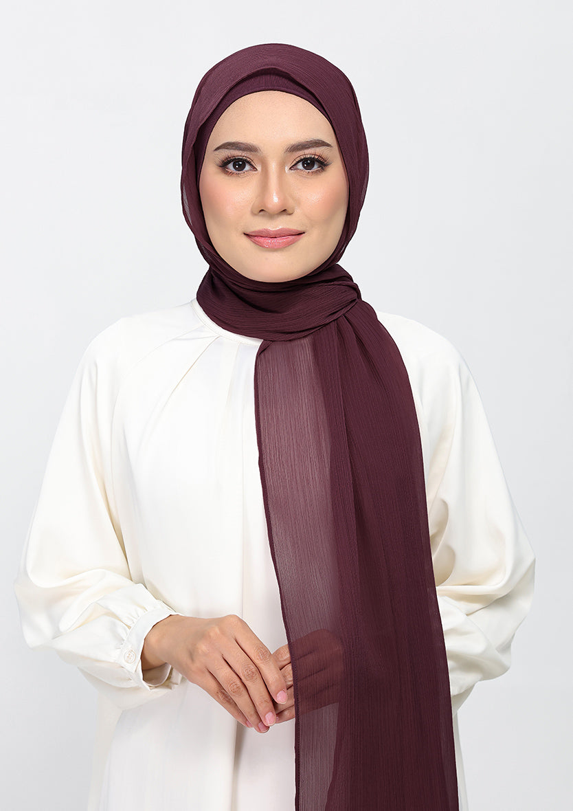 Fig - Plain Crinkled Chiffon