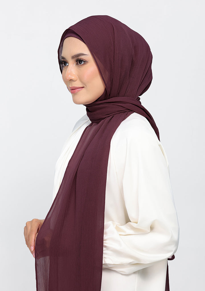 Fig - Plain Crinkled Chiffon