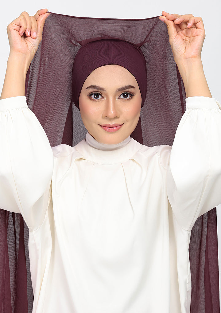 Fig - Plain Crinkled Chiffon