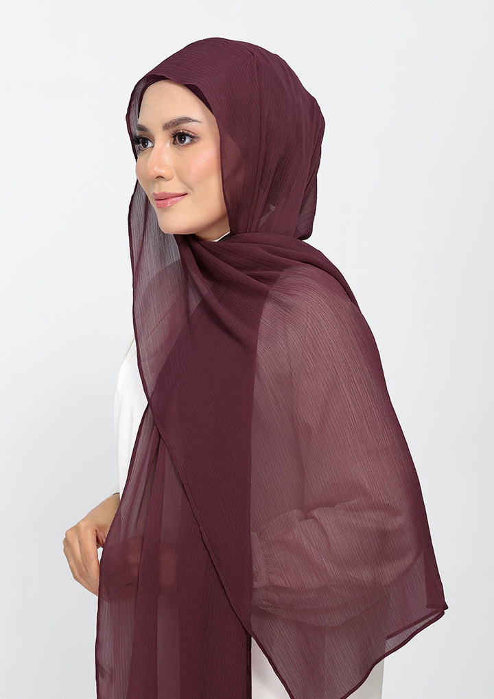 Fig - Plain Crinkled Chiffon