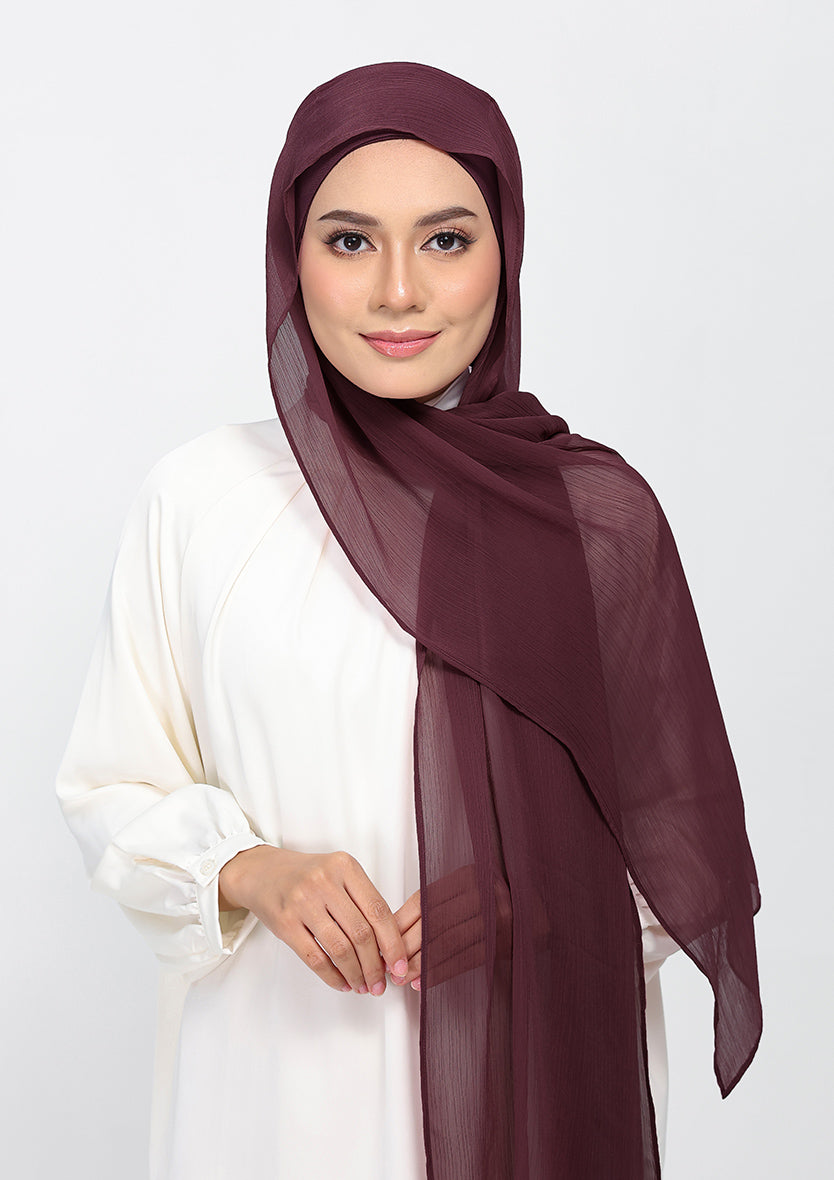 Fig - Plain Crinkled Chiffon