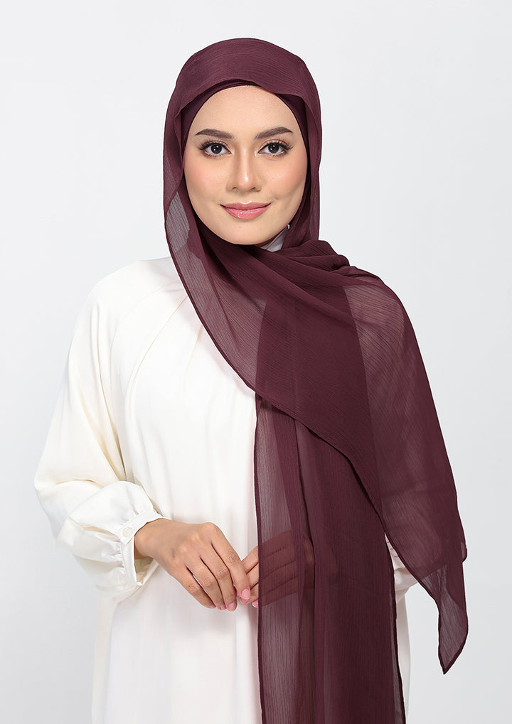 Fig - Plain Crinkled Chiffon