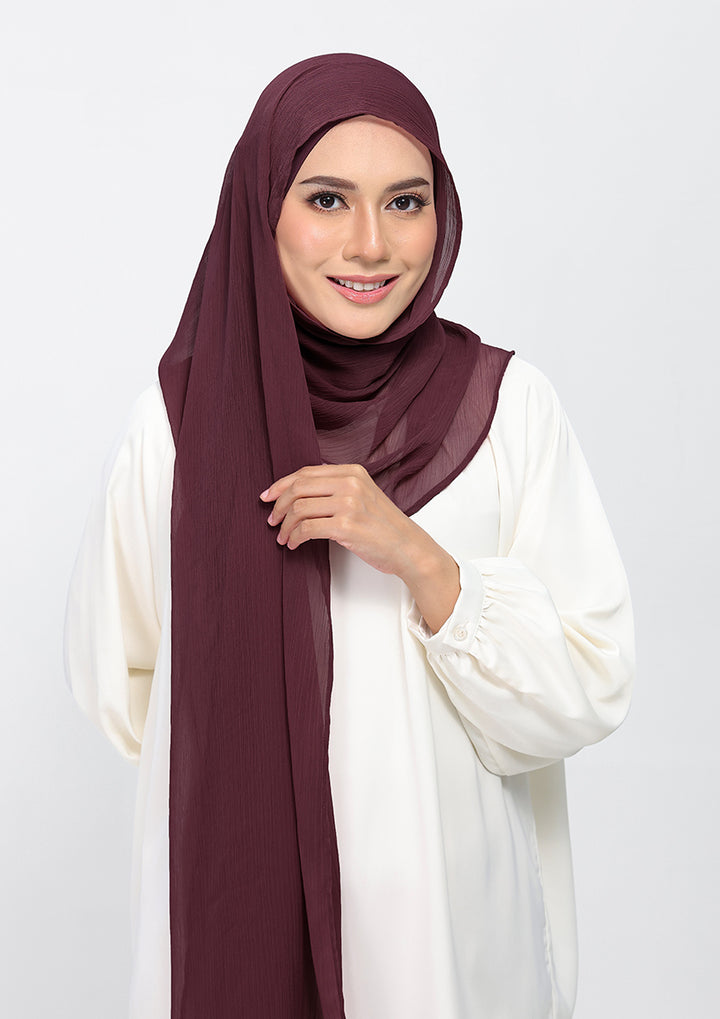 Fig - Plain Crinkled Chiffon