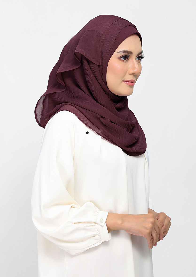 Fig - Plain Crinkled Chiffon