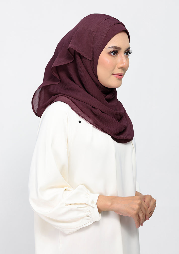 Fig - Plain Crinkled Chiffon