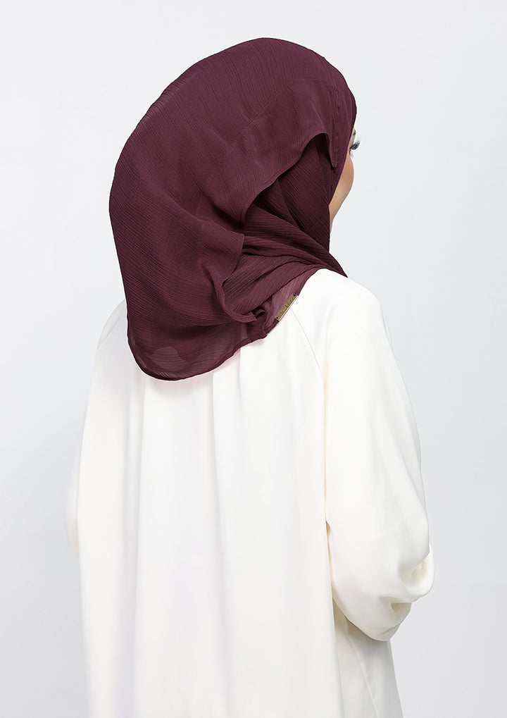 Fig - Plain Crinkled Chiffon