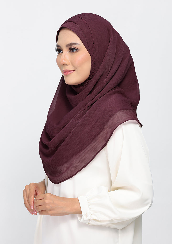 Fig - Plain Crinkled Chiffon