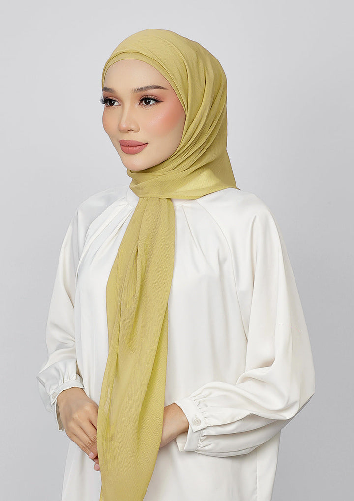 Honey Gold - Plain Crinkled Chiffon