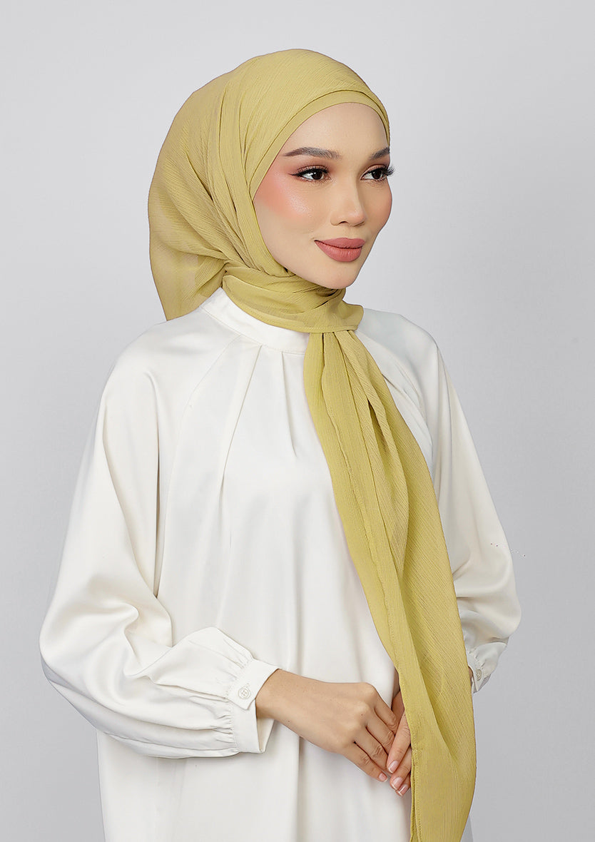 Honey Gold - Plain Crinkled Chiffon