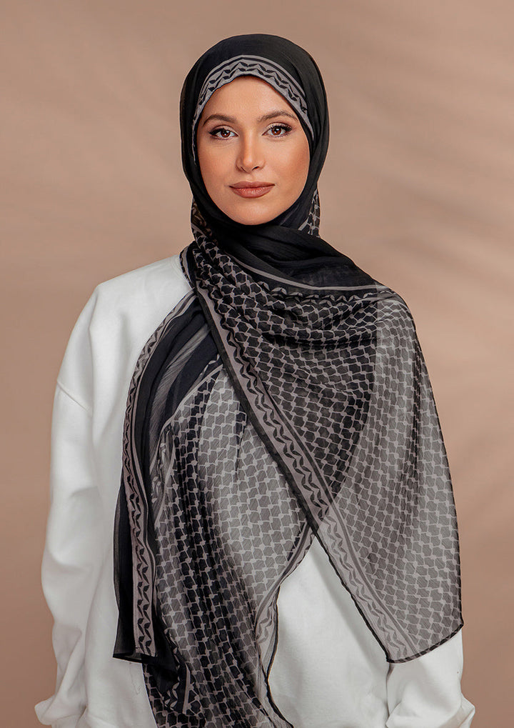 Keffiyeh Black - Classic Shawl Woven Modal