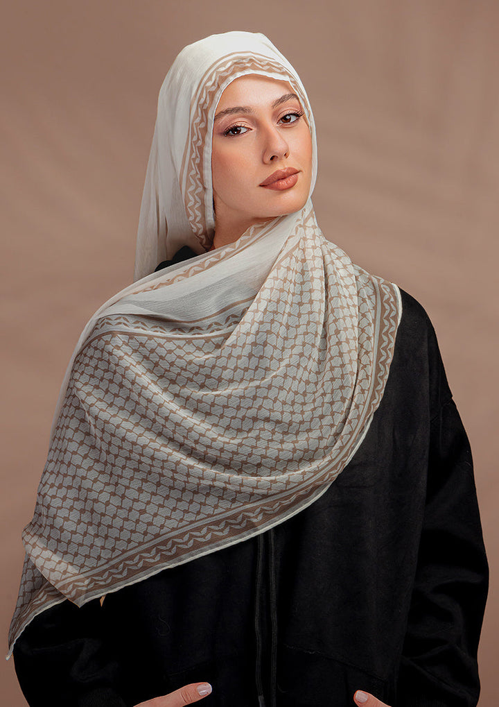 Keffiyeh Beige - Classic Shawl Woven Modal