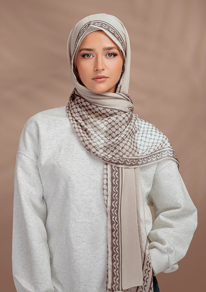 Keffiyeh Brown - Classic Shawl Woven Modal