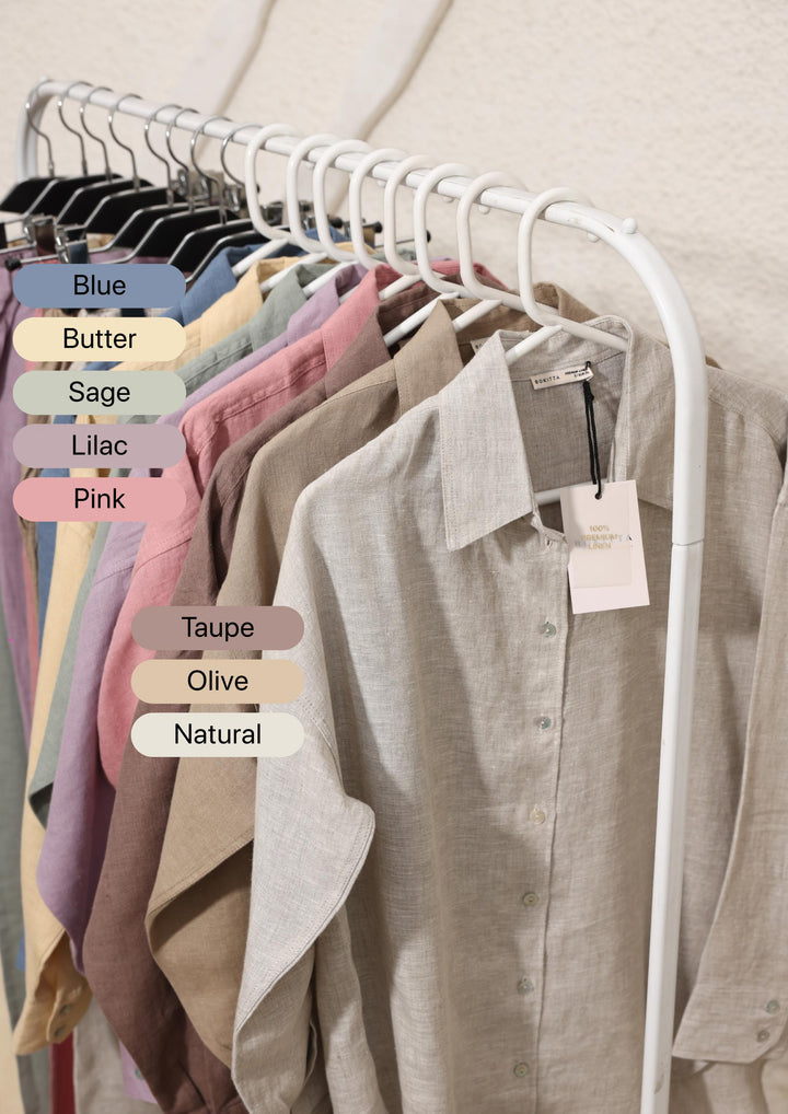 100% Italian Linen Set - Olive