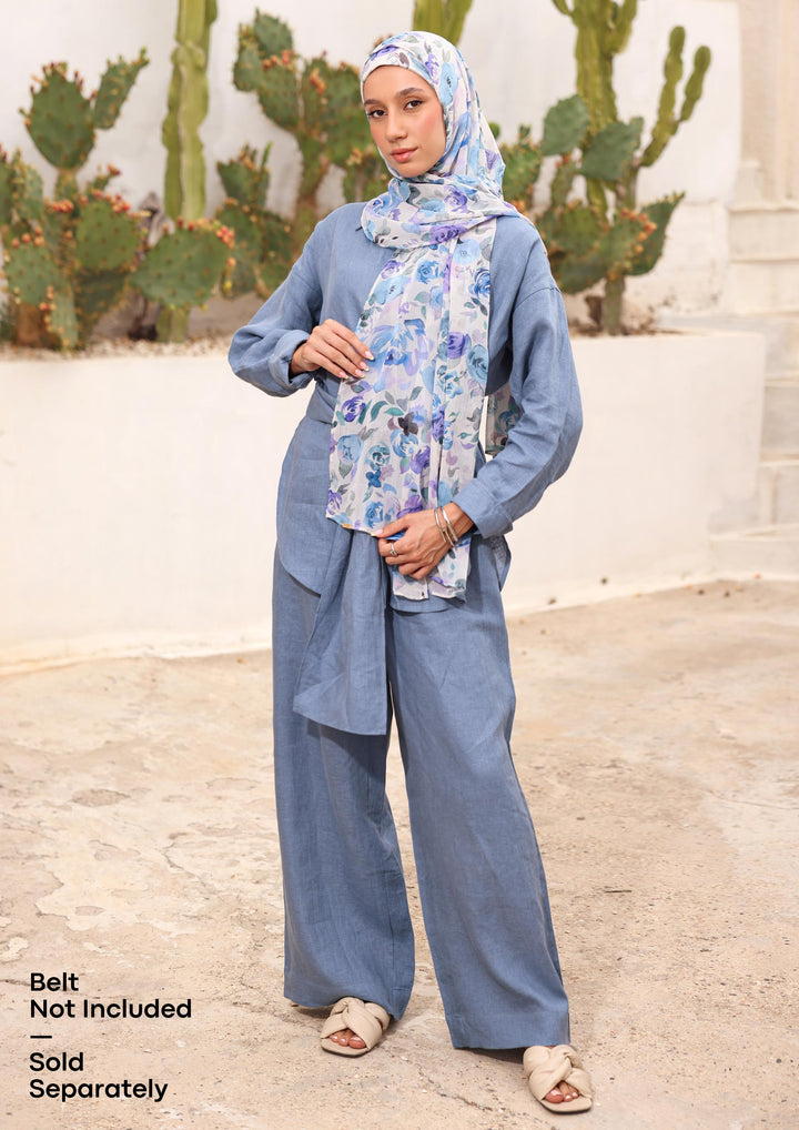 100% Italian Linen Set - Blue
