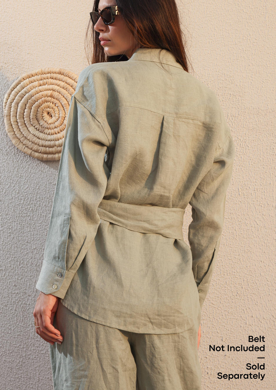 100% Italian Linen Set - Sage Green